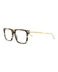 Bottega Veneta Bottega Veneta Mens Square/Rectangle Havana Gold Transparent Fashion Designer Eyewear