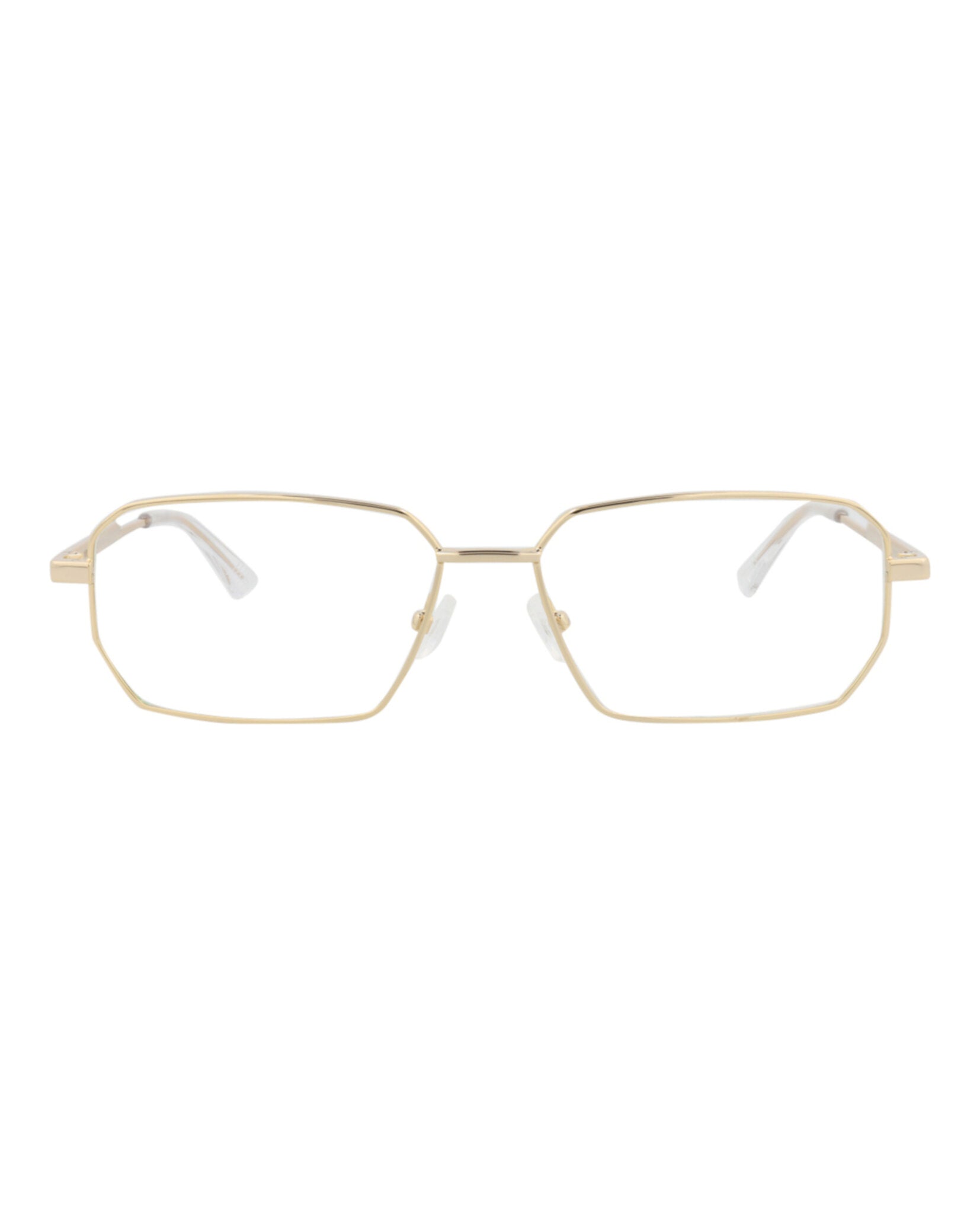 Bottega Veneta Bottega Veneta Unisex Square/Rectangle Gold Gold Transparent Fashion Designer Eyewear