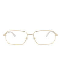 Bottega Veneta Bottega Veneta Unisex Square/Rectangle Gold Gold Transparent Fashion Designer Eyewear