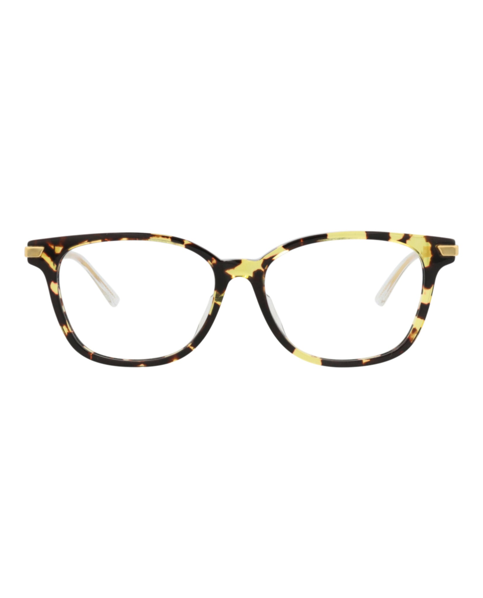 Bottega Veneta Bottega Veneta Womens Square/Rectangle Havana Gold Transparent Fashion Designer Eyewear