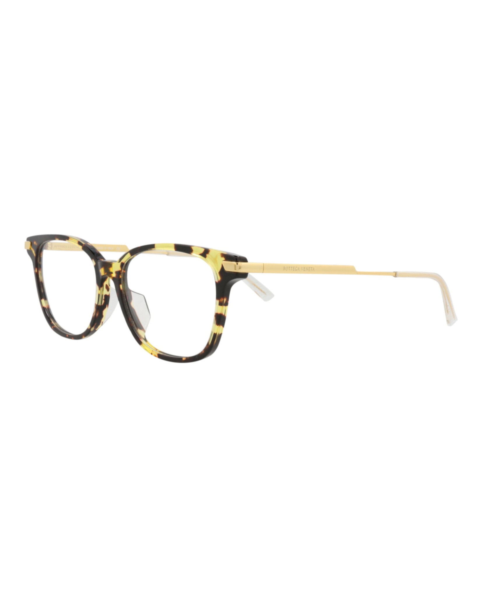 Bottega Veneta Bottega Veneta Womens Square/Rectangle Havana Gold Transparent Fashion Designer Eyewear