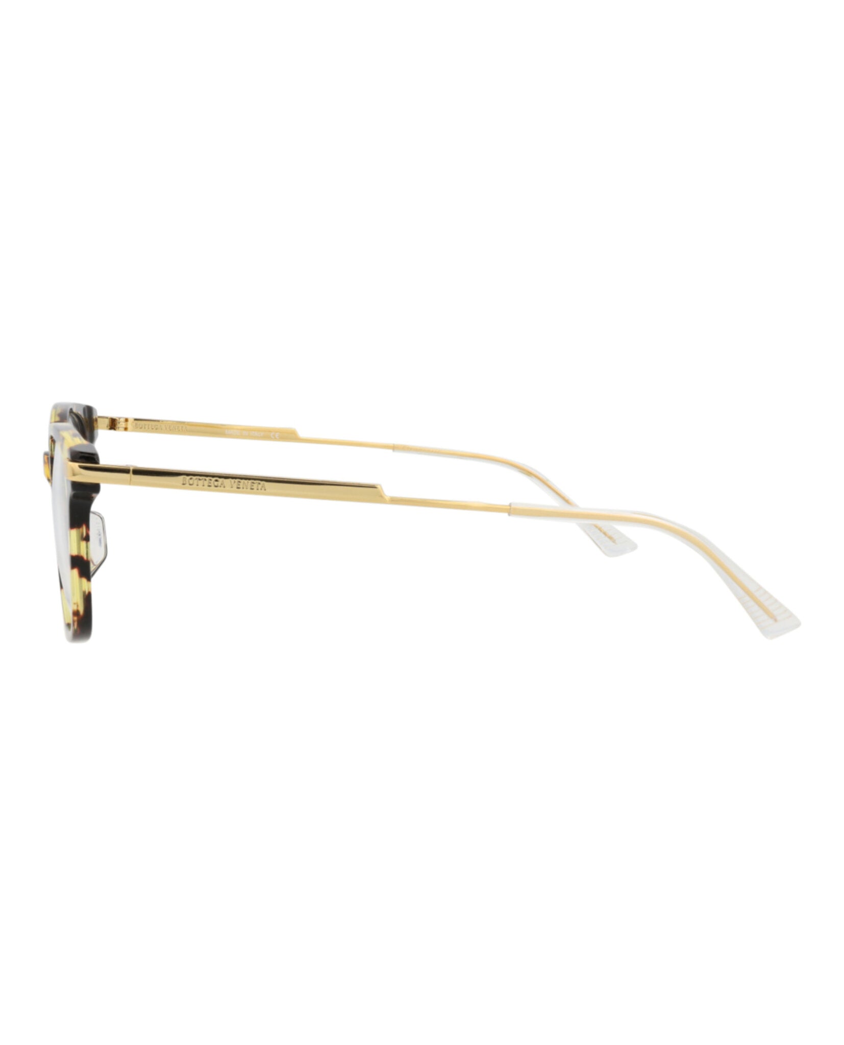 Bottega Veneta Bottega Veneta Womens Square/Rectangle Havana Gold Transparent Fashion Designer Eyewear
