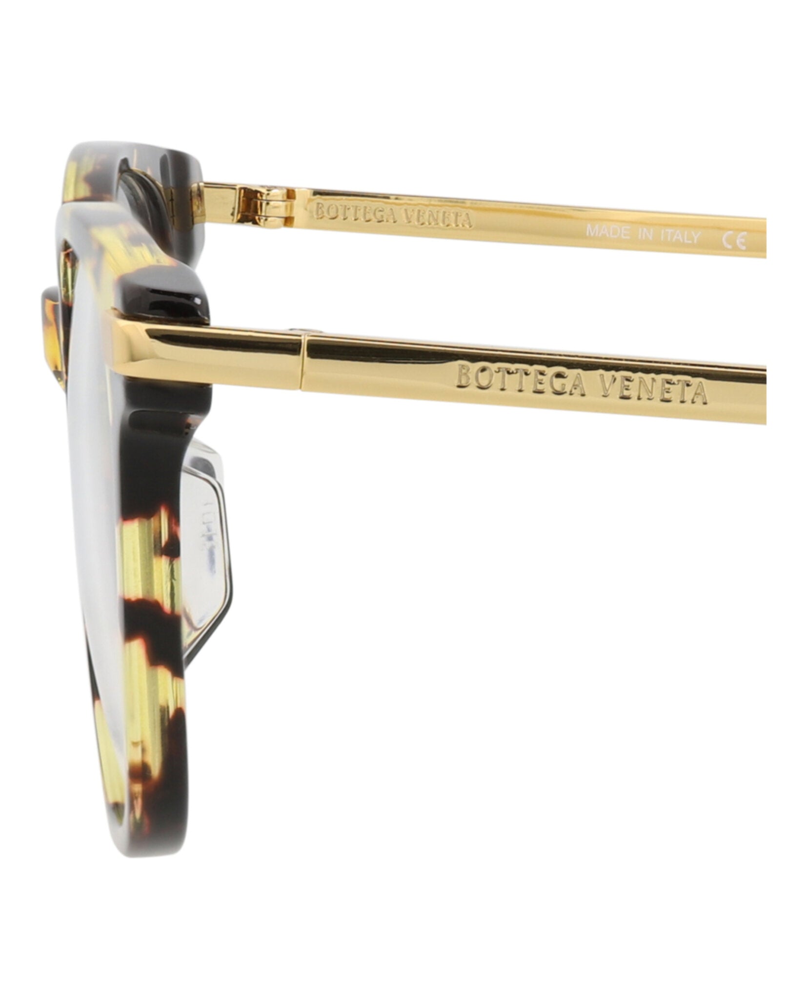 Bottega Veneta Bottega Veneta Womens Square/Rectangle Havana Gold Transparent Fashion Designer Eyewear