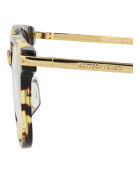 Bottega Veneta Bottega Veneta Womens Square/Rectangle Havana Gold Transparent Fashion Designer Eyewear