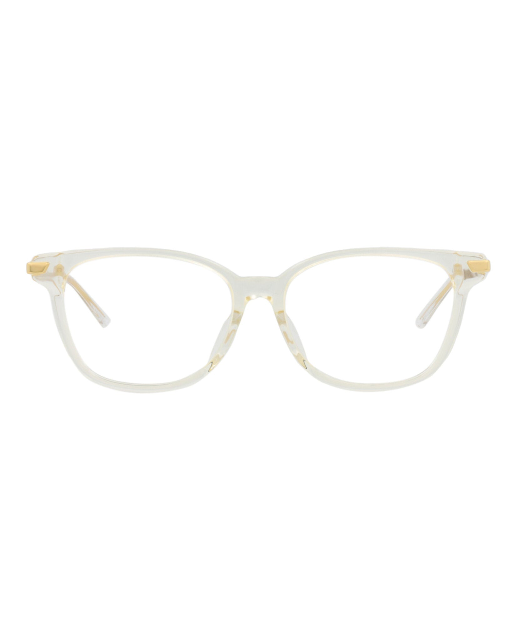 Bottega Veneta Bottega Veneta Womens Square/Rectangle Beige Gold Transparent Fashion Designer Eyewear