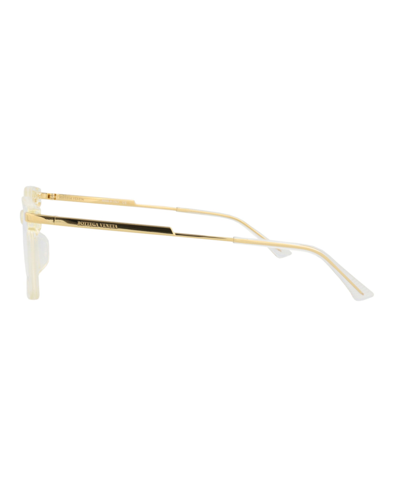 Bottega Veneta Bottega Veneta Womens Square/Rectangle Beige Gold Transparent Fashion Designer Eyewear