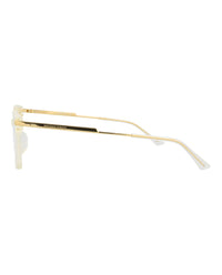 Bottega Veneta Bottega Veneta Womens Square/Rectangle Beige Gold Transparent Fashion Designer Eyewear