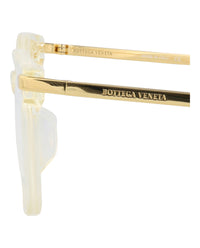 Bottega Veneta Bottega Veneta Womens Square/Rectangle Beige Gold Transparent Fashion Designer Eyewear