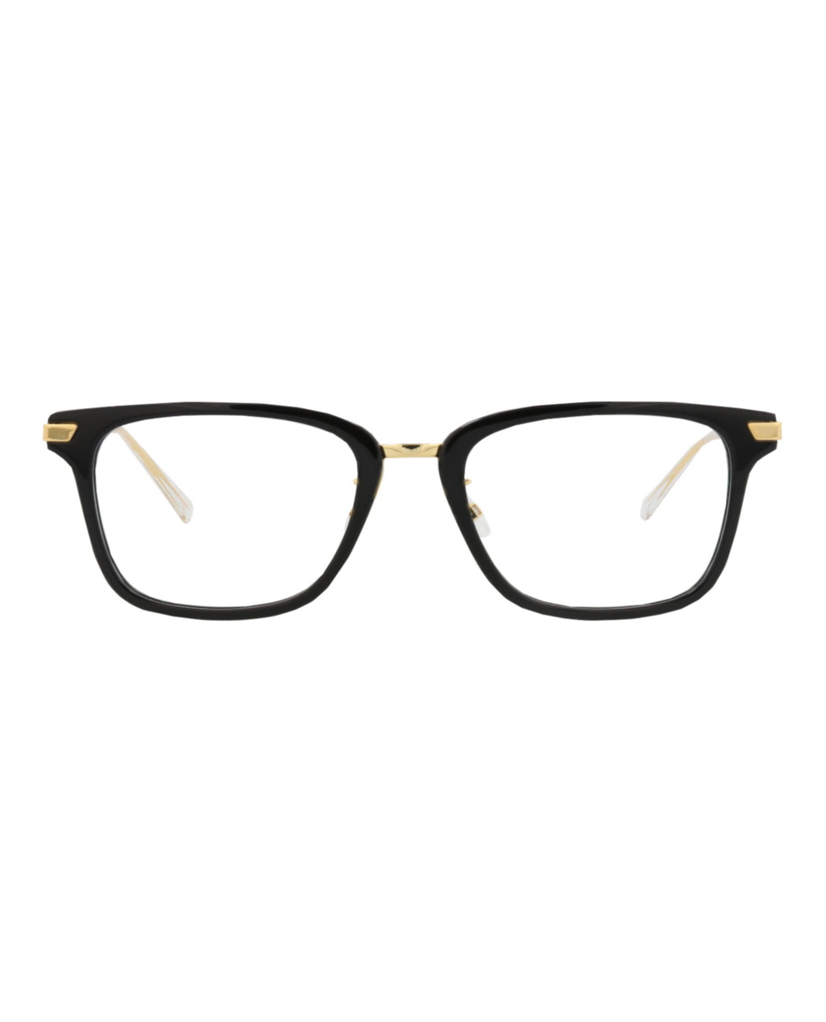Bottega Veneta Bottega Veneta Unisex Square/Rectangle Black Gold Transparent Fashion Designer Eyewear