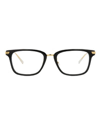 Bottega Veneta Bottega Veneta Unisex Square/Rectangle Black Gold Transparent Fashion Designer Eyewear