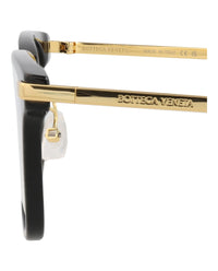 Bottega Veneta Bottega Veneta Unisex Square/Rectangle Black Gold Transparent Fashion Designer Eyewear