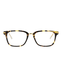 Bottega Veneta Bottega Veneta Unisex Square/Rectangle Havana Gold Transparent Fashion Designer Eyewear