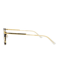 Bottega Veneta Bottega Veneta Unisex Square/Rectangle Havana Gold Transparent Fashion Designer Eyewear