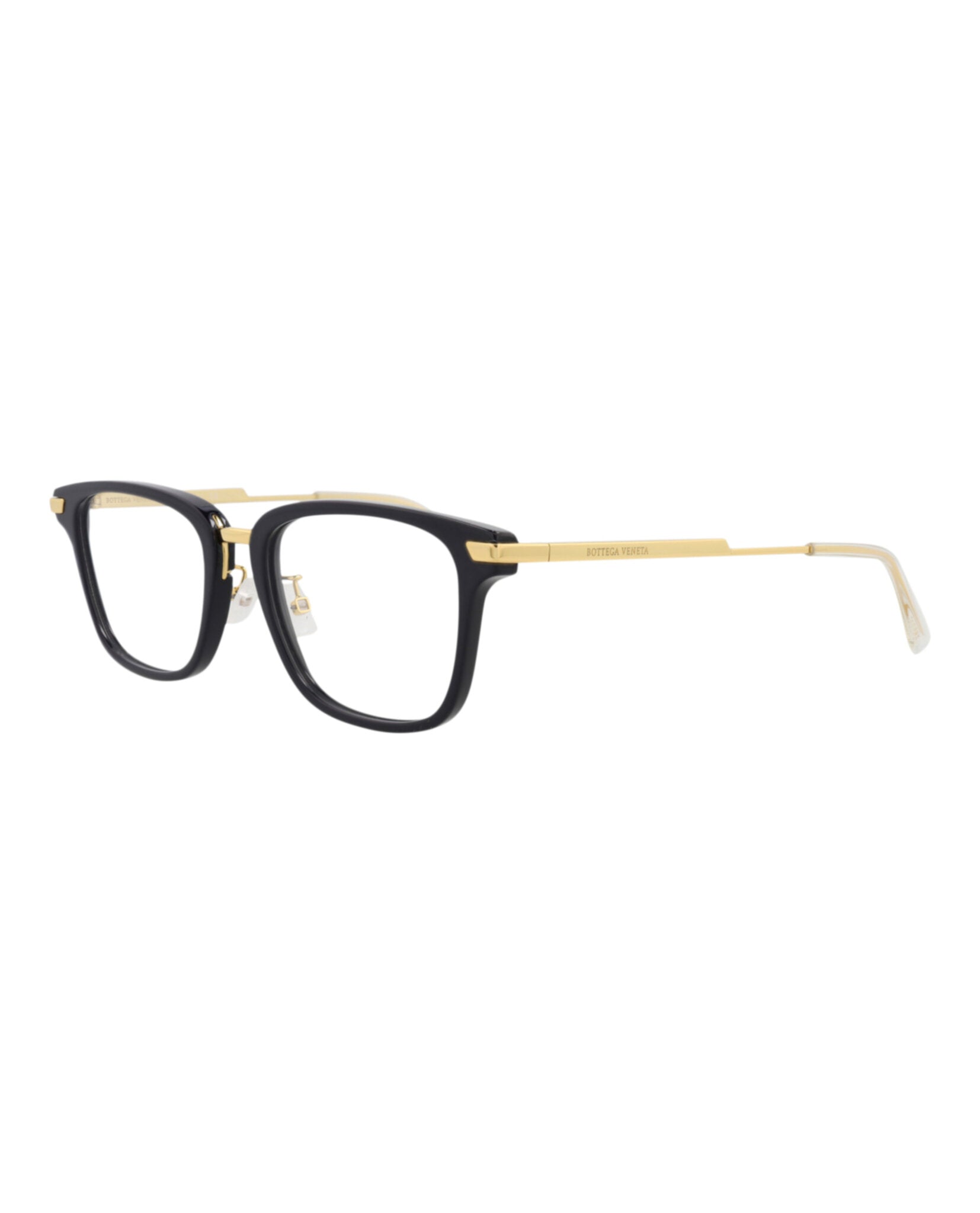 Bottega Veneta Bottega Veneta Unisex Square/Rectangle Blue Gold Transparent Fashion Designer Eyewear