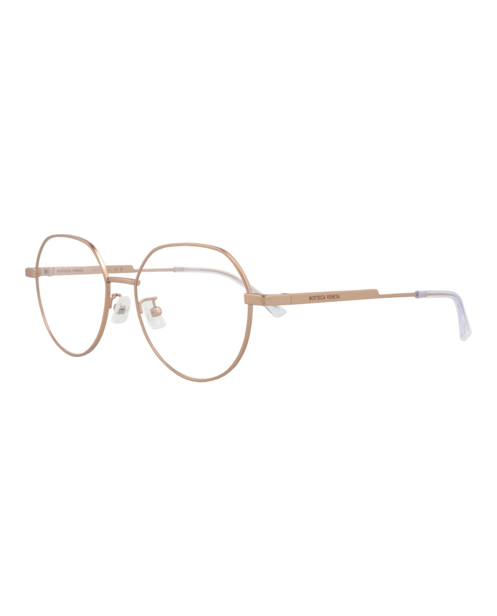 Bottega Veneta Bottega Veneta Unisex Round/Oval Gold Gold Transparent Fashion Designer Eyewear