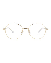Bottega Veneta Bottega Veneta Unisex Round/Oval Gold Gold Transparent Fashion Designer Eyewear