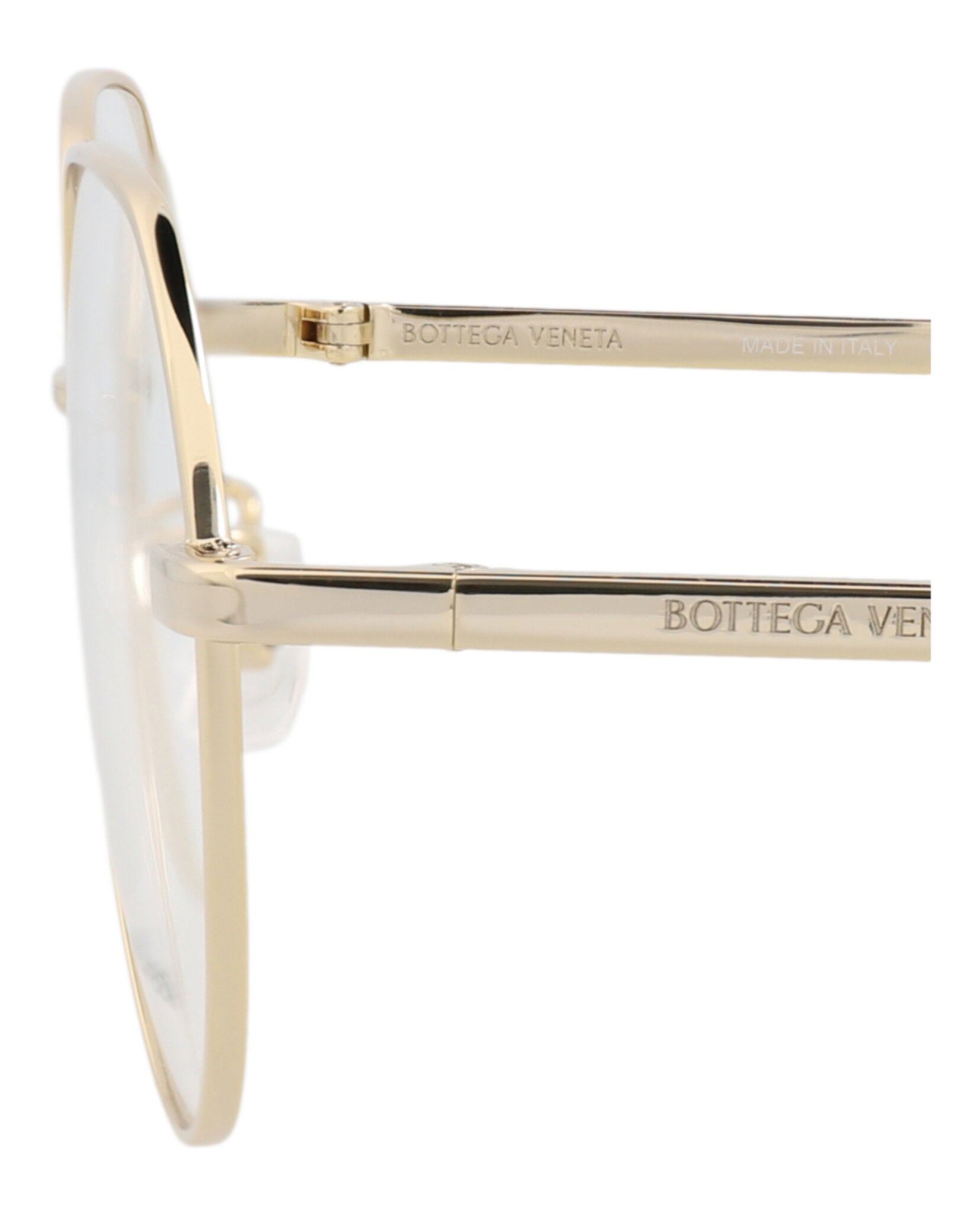 Bottega Veneta Bottega Veneta Unisex Round/Oval Gold Gold Transparent Fashion Designer Eyewear