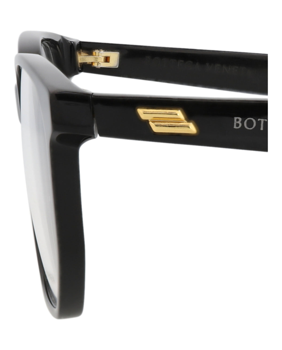 Bottega Veneta Unisex Square/Rectangle Black Black Transparent Fashion Designer Eyewear