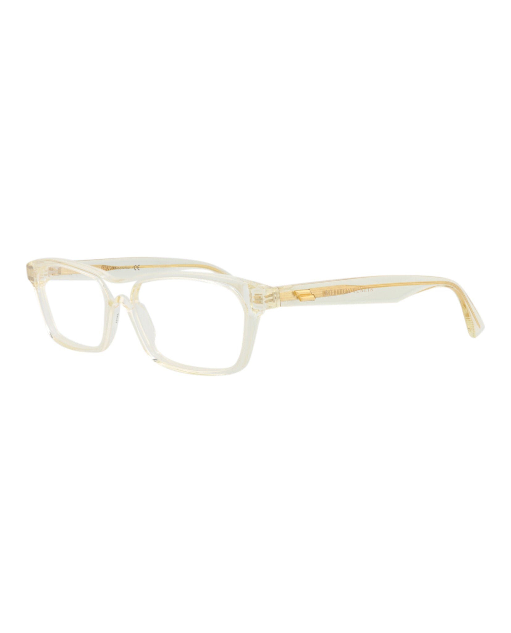 Bottega Veneta Womens Square/Rectangle Beige Beige Transparent Fashion Designer Eyewear