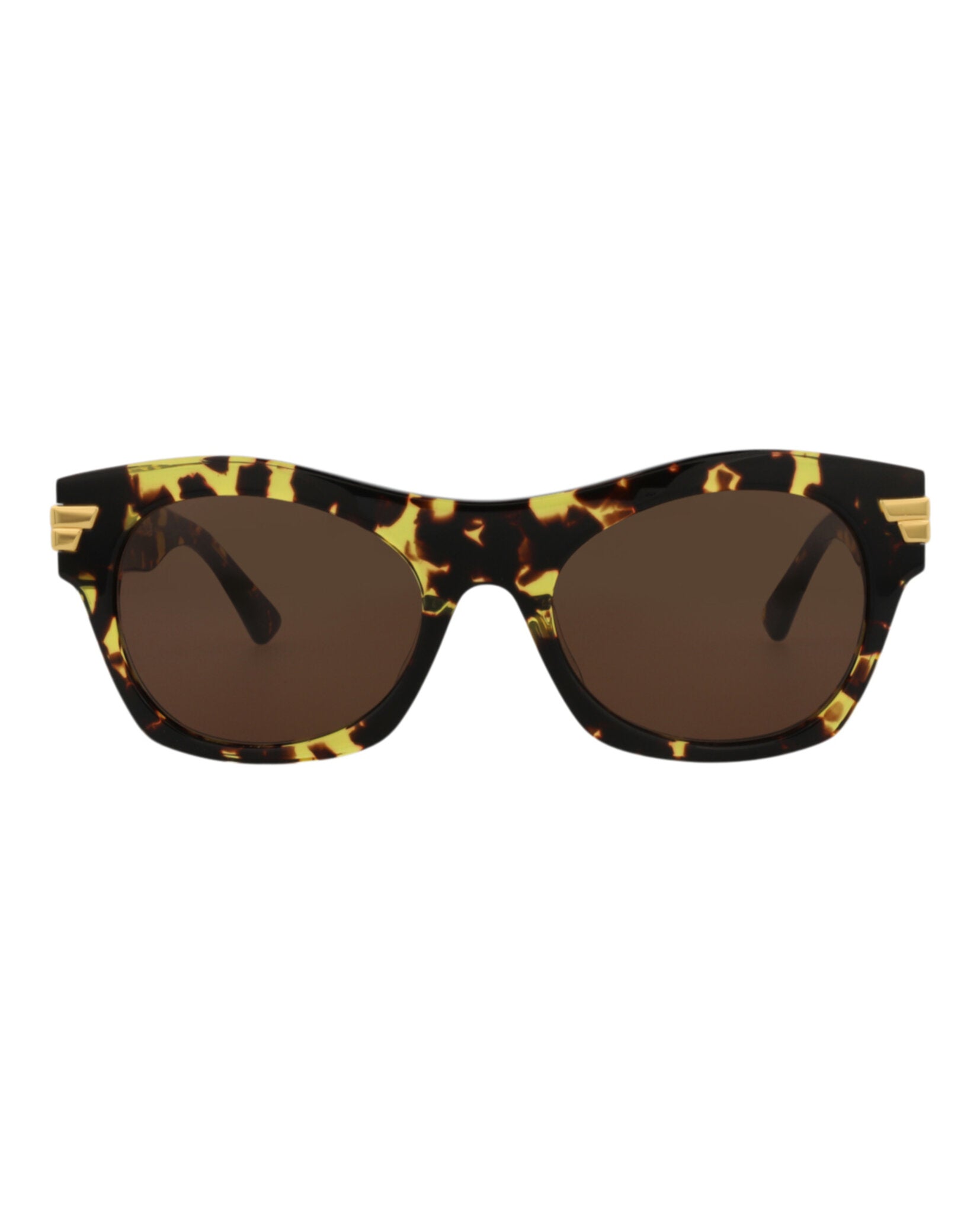 Bottega Veneta Unisex Square/Rectangle Havana Havana Brown Fashion Designer Eyewear