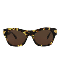 Bottega Veneta Unisex Square/Rectangle Havana Havana Brown Fashion Designer Eyewear