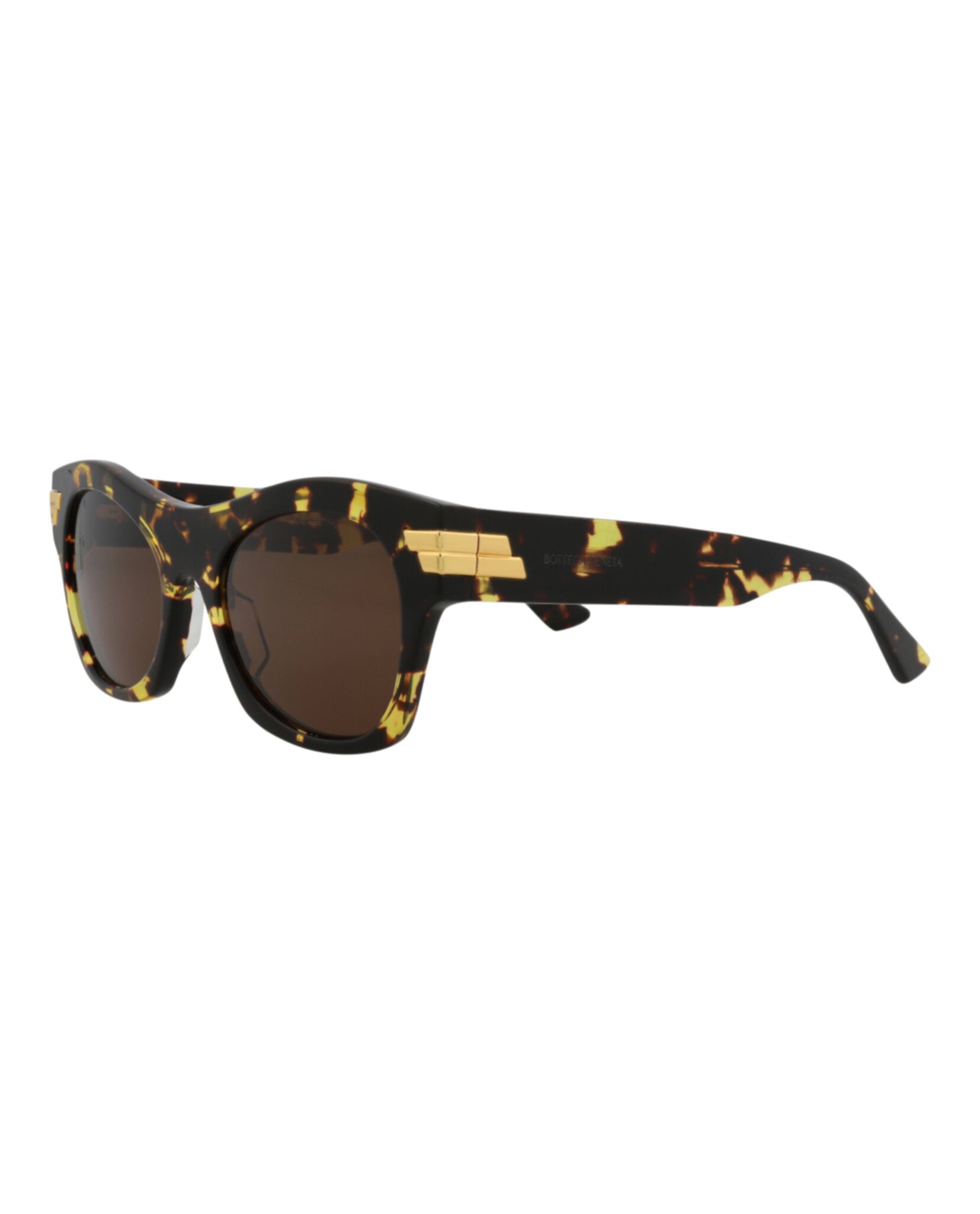 Bottega Veneta Unisex Square/Rectangle Havana Havana Brown Fashion Designer Eyewear