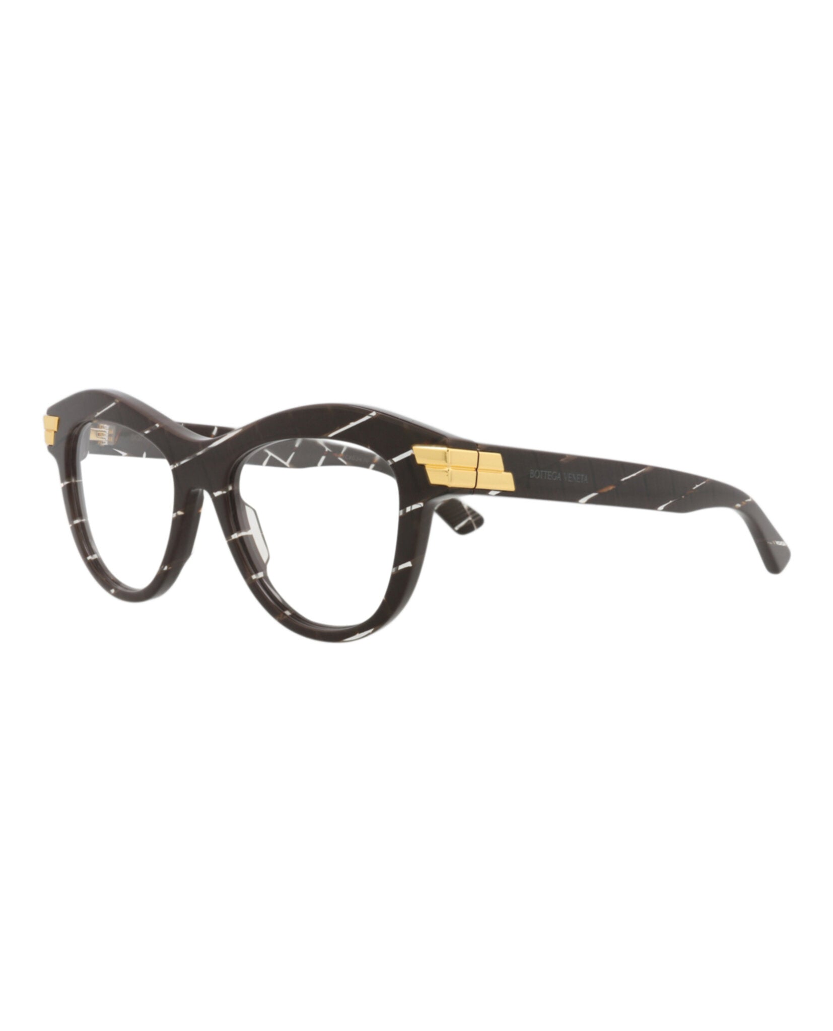Bottega Veneta Bottega Veneta Womens Cat Eye Brown Brown Transparent Fashion Designer Eyewear