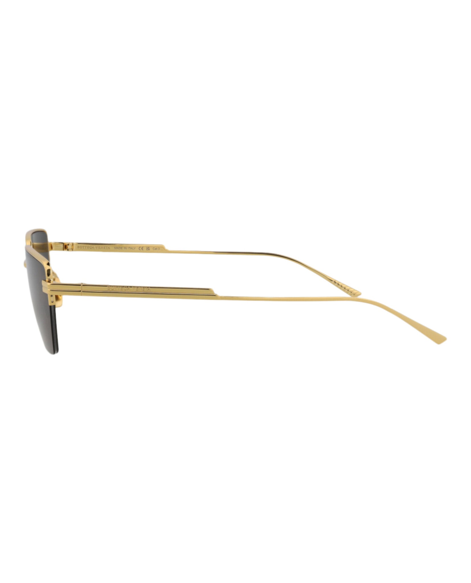 Bottega Veneta Unisex Square/Rectangle Gold Gold Grey Fashion Designer Eyewear