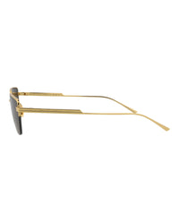Bottega Veneta Unisex Square/Rectangle Gold Gold Grey Fashion Designer Eyewear