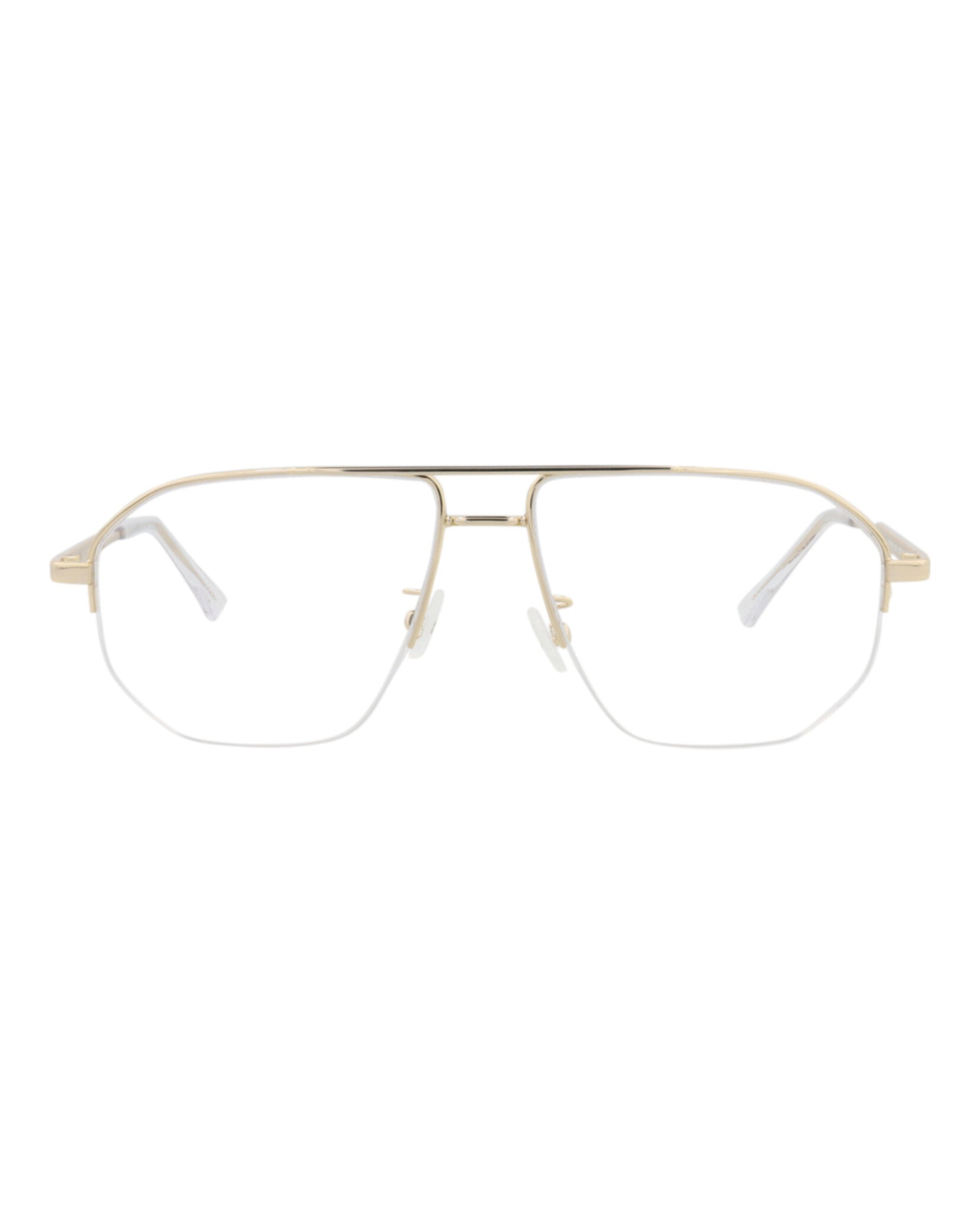Bottega Veneta Bottega Veneta Mens Aviator Gold Gold Transparent Fashion Designer Eyewear