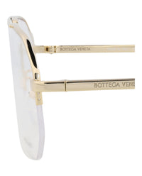 Bottega Veneta Bottega Veneta Mens Aviator Gold Gold Transparent Fashion Designer Eyewear