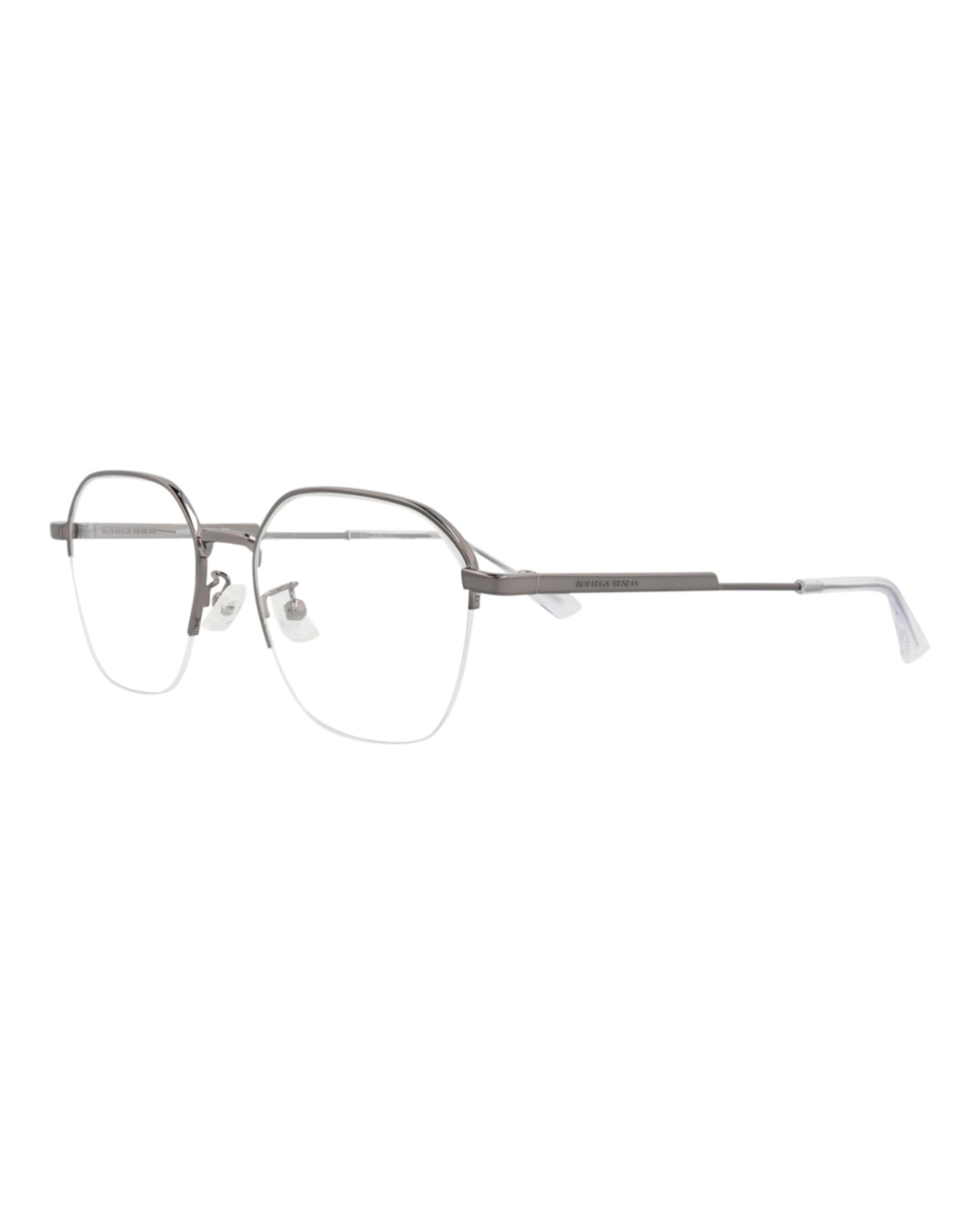 Bottega Veneta Bottega Veneta Mens Round/Oval Ruthenium Ruthenium Transparent Fashion Designer Eyewear