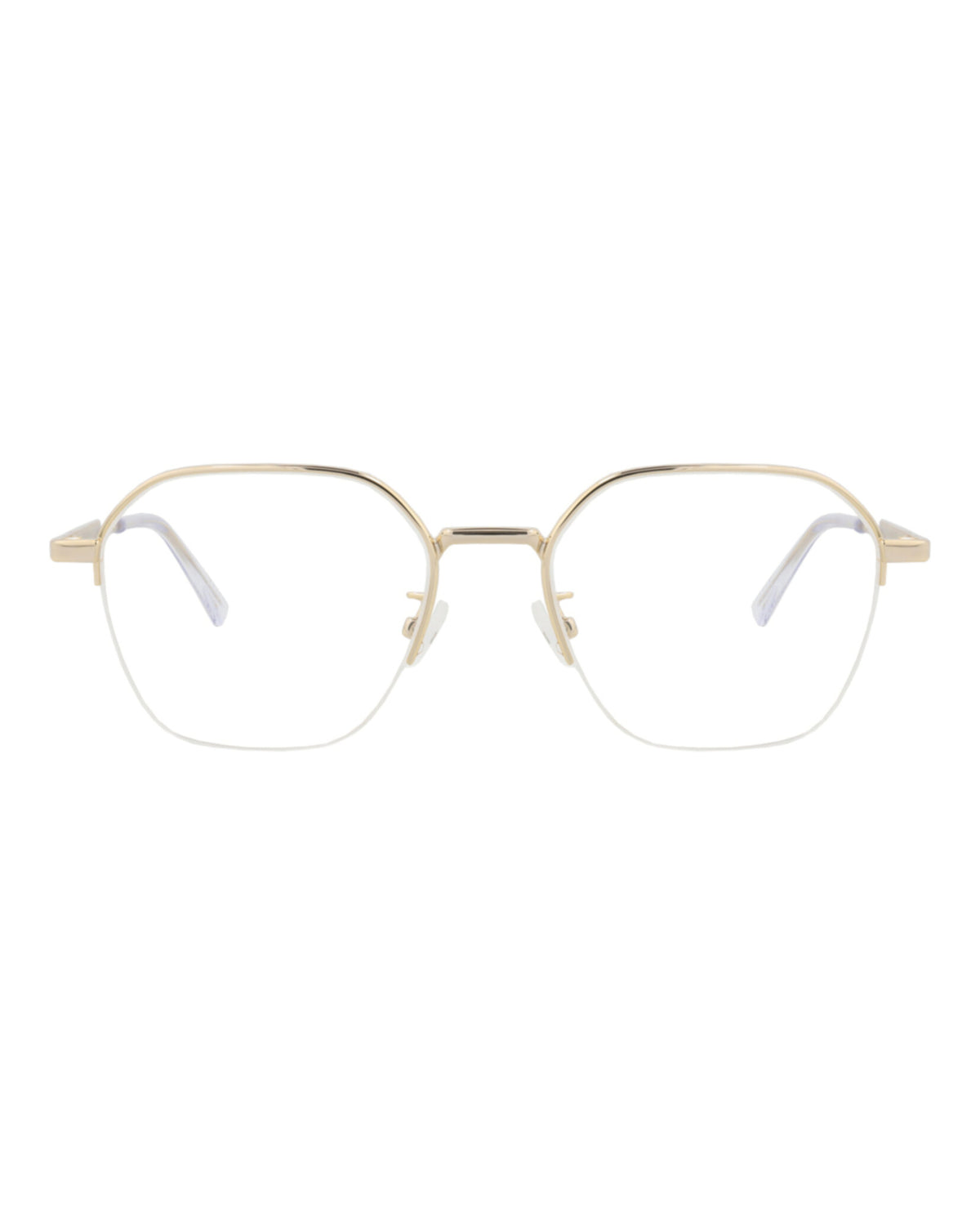 Bottega Veneta Mens Round/Oval Gold Gold Transparent Fashion Designer Eyewear
