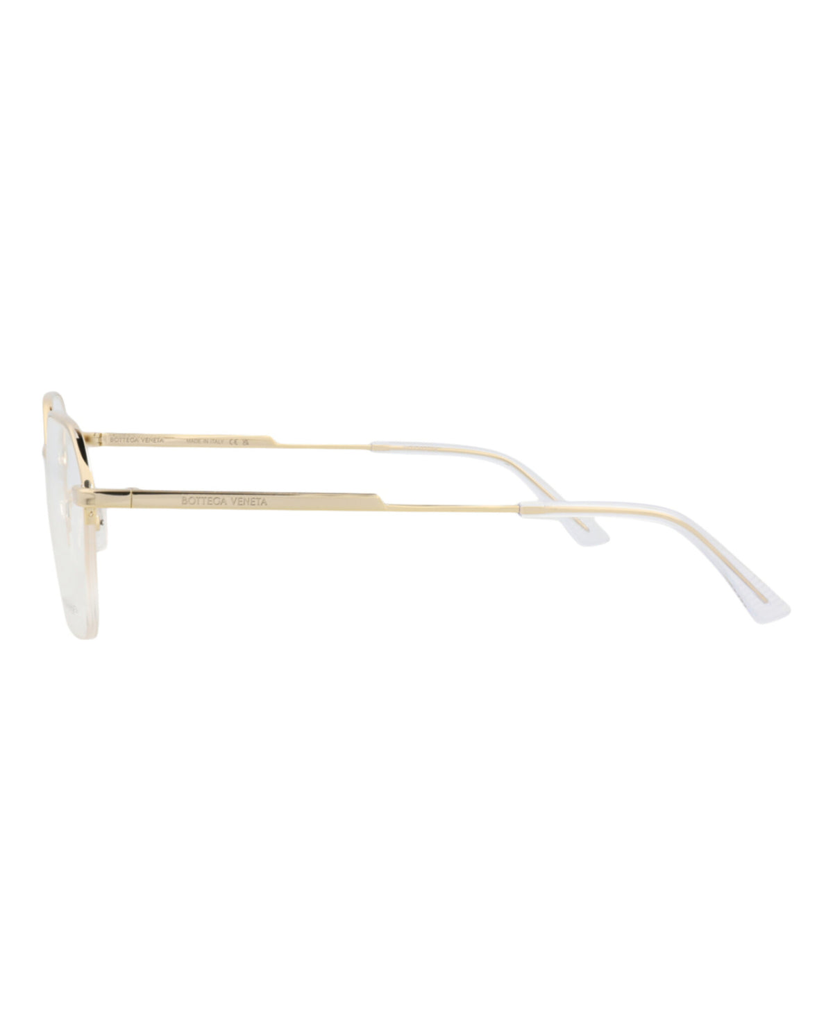 Bottega Veneta Mens Round/Oval Gold Gold Transparent Fashion Designer Eyewear