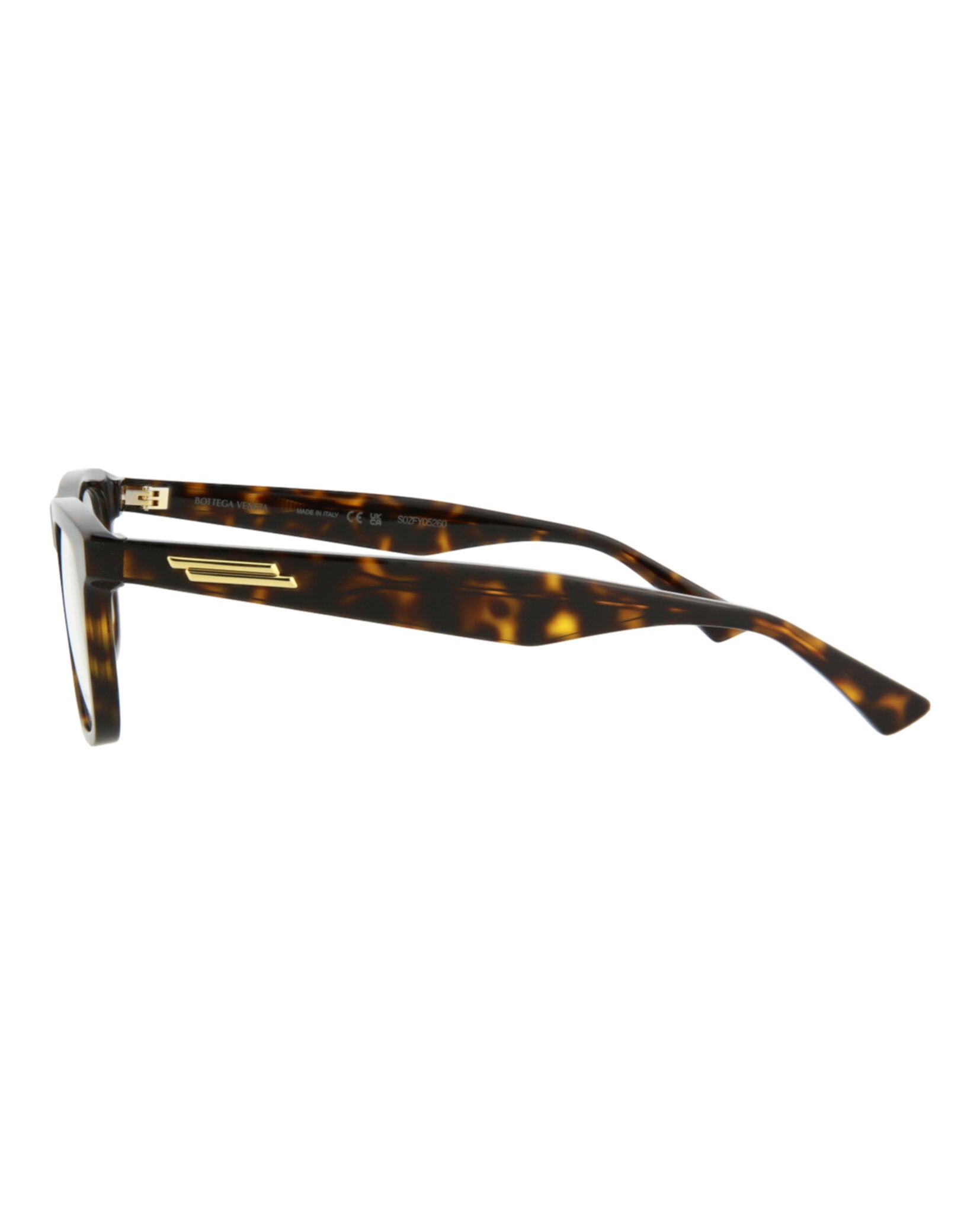 Bottega Veneta Bottega Veneta Mens Square/Rectangle Havana Havana Transparent Fashion Designer Eyewear