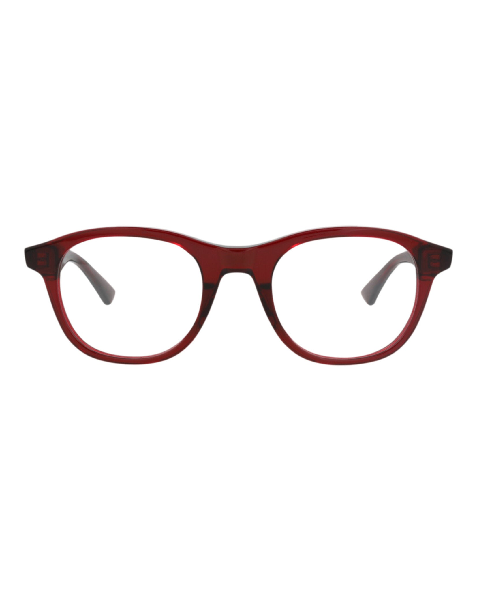Bottega Veneta Bottega Veneta Unisex Round/Oval Burgundy Burgundy Transparent Fashion Designer Eyewear