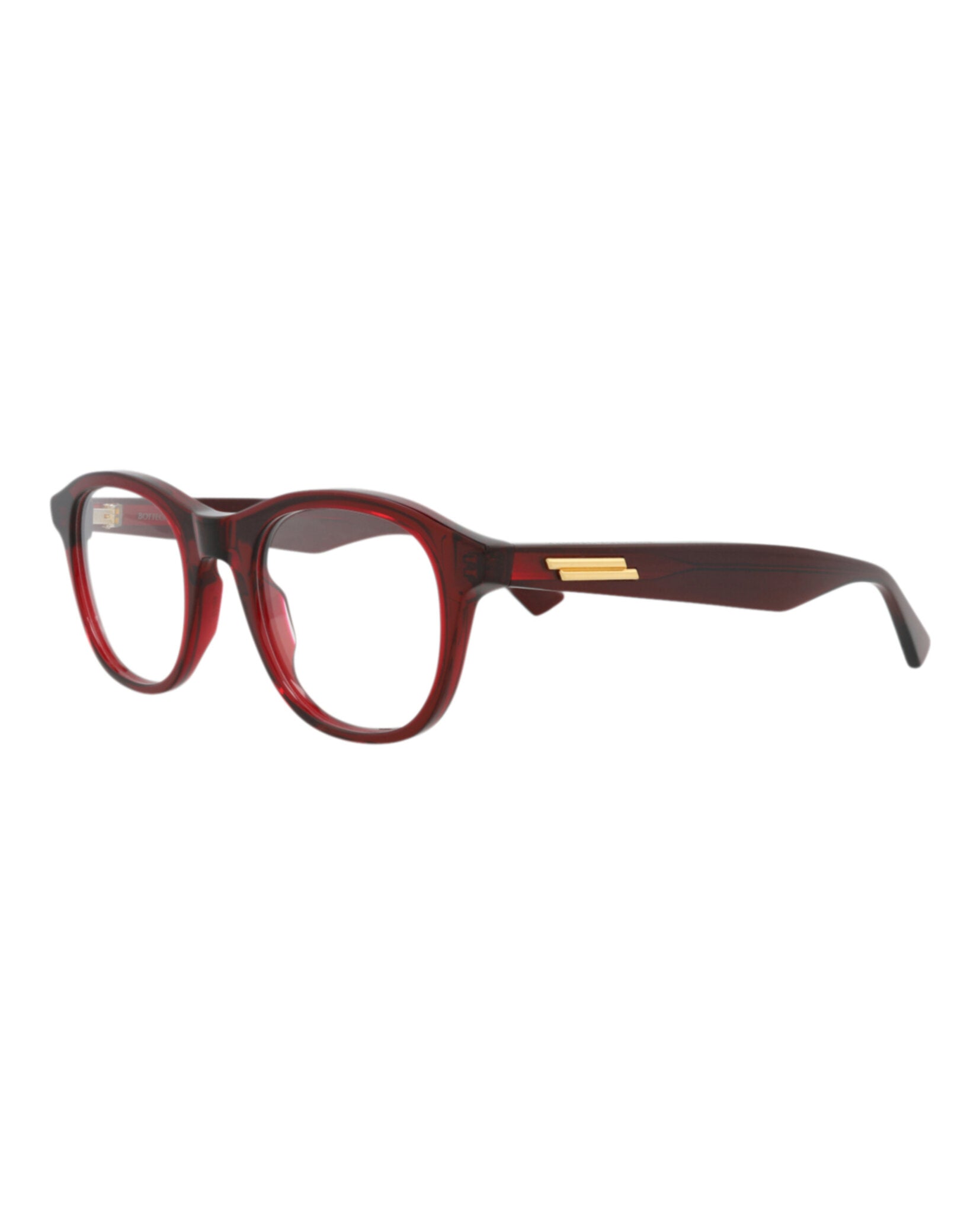 Bottega Veneta Bottega Veneta Unisex Round/Oval Burgundy Burgundy Transparent Fashion Designer Eyewear