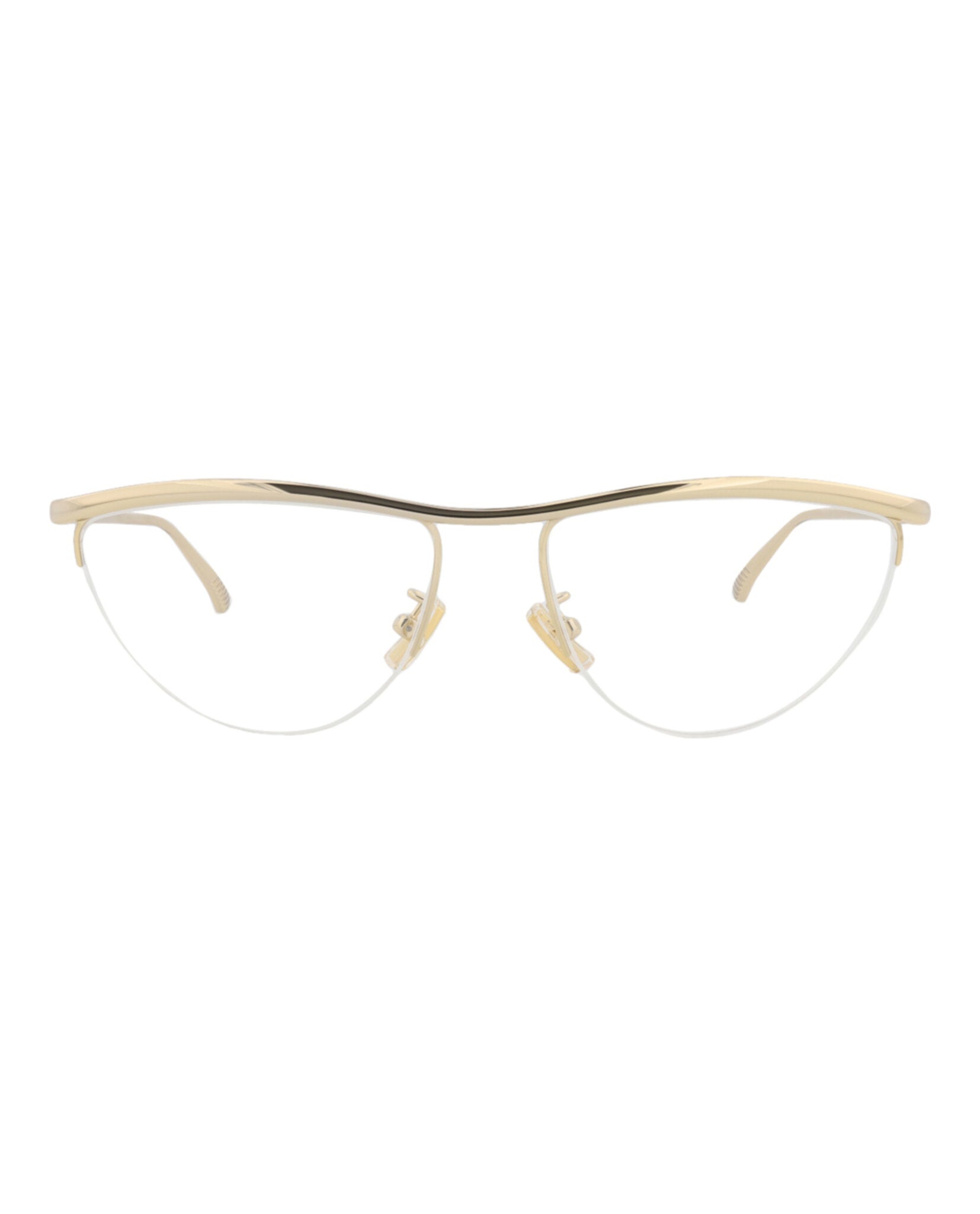 Bottega Veneta Womens Cat Eye Gold Gold Transparent Fashion Designer Eyewear