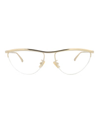 Bottega Veneta Womens Cat Eye Gold Gold Transparent Fashion Designer Eyewear