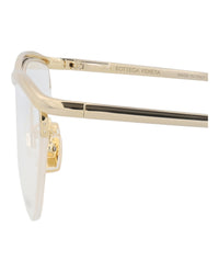 Bottega Veneta Womens Cat Eye Gold Gold Transparent Fashion Designer Eyewear