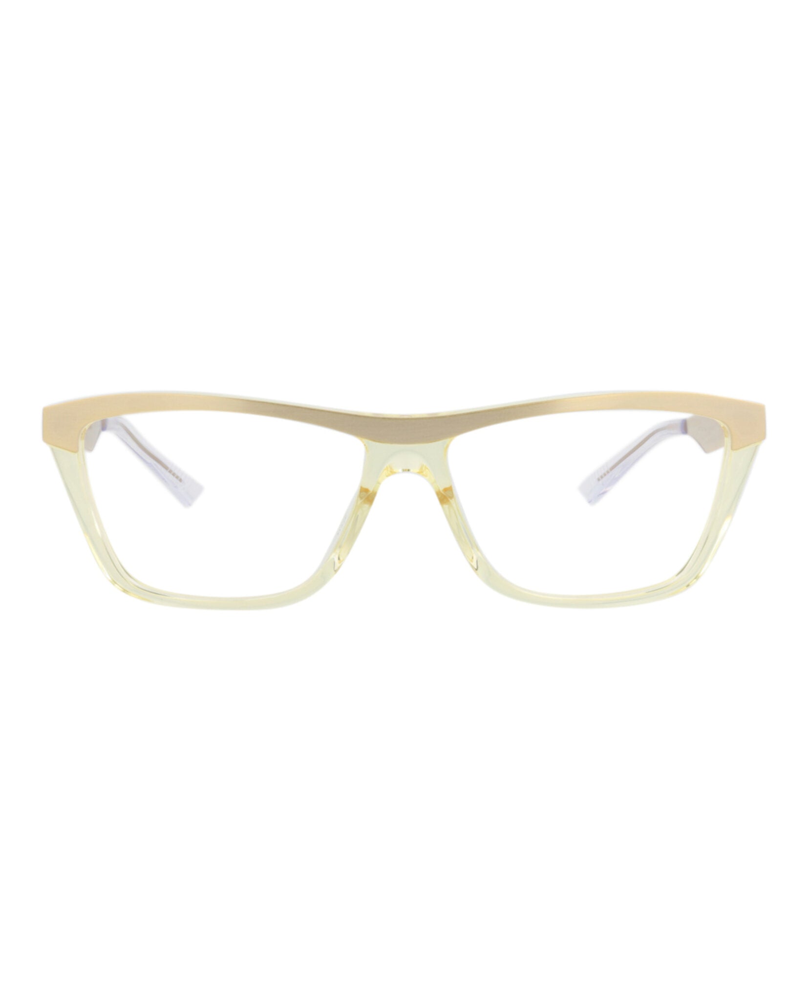 Bottega Veneta Unisex Cat Eye Gold Gold Transparent Fashion Designer Eyewear