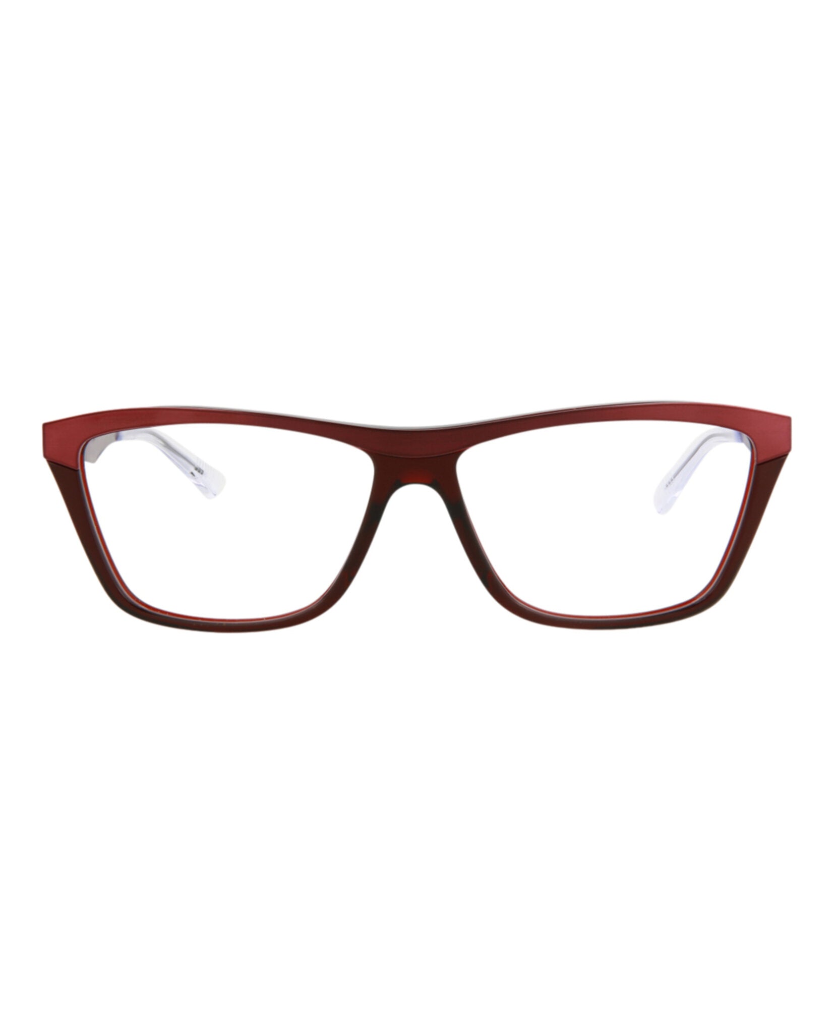Bottega Veneta Unisex Cat Eye Burgundy Burgundy Transparent Fashion Designer Eyewear
