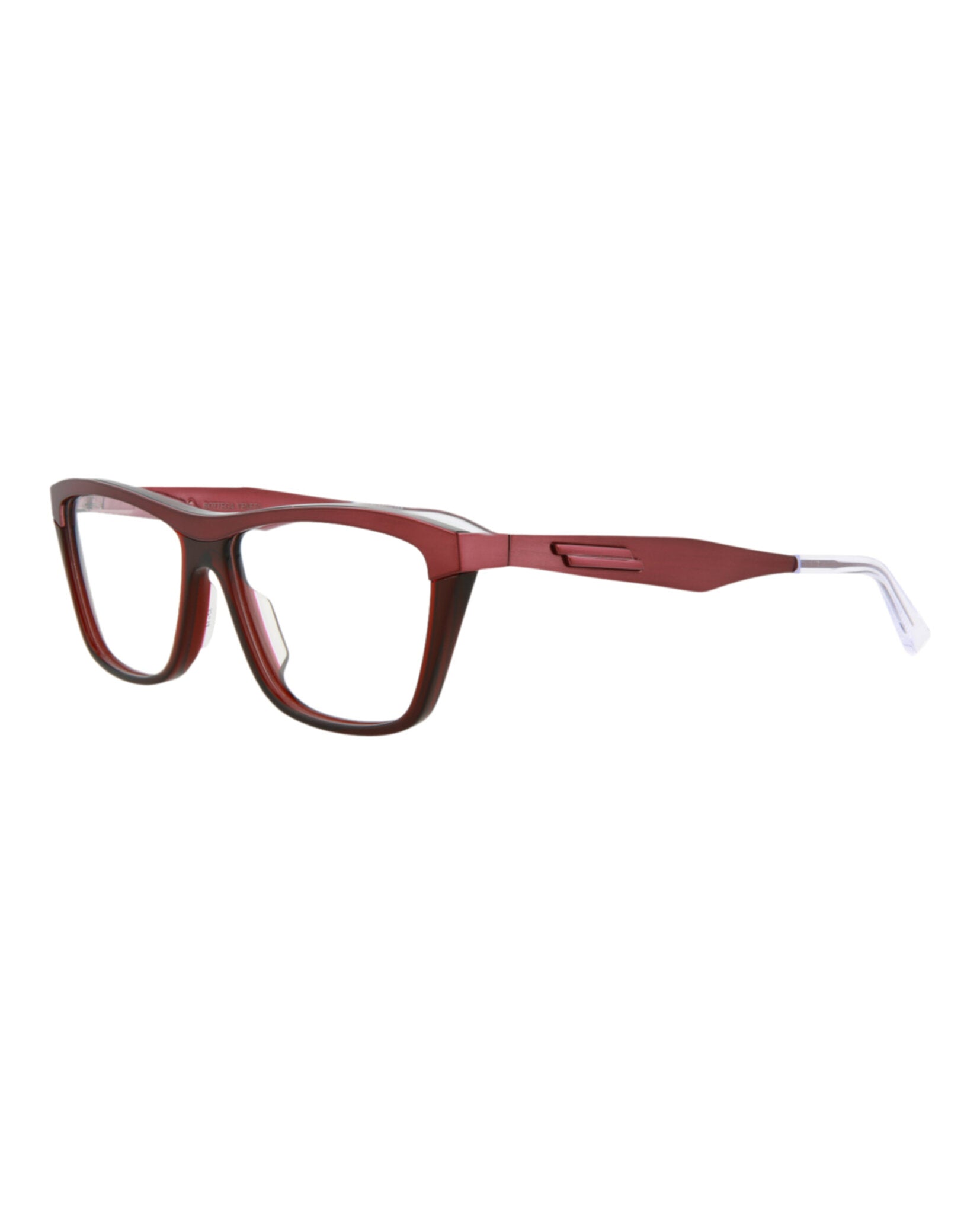 Bottega Veneta Unisex Cat Eye Burgundy Burgundy Transparent Fashion Designer Eyewear