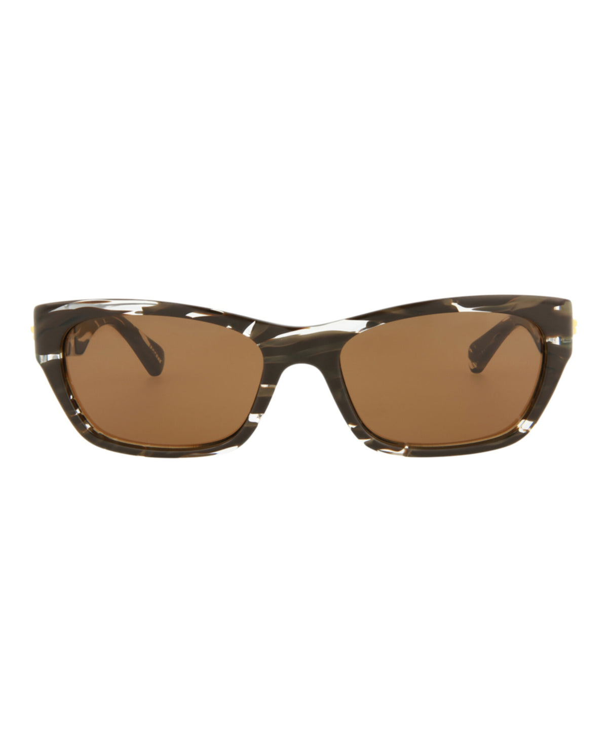 Bottega Veneta Unisex Square/Rectangle Brown Brown Brown Fashion Designer Eyewear