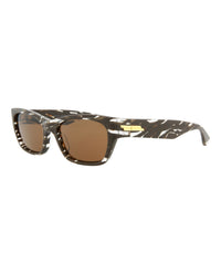 Bottega Veneta Unisex Square/Rectangle Brown Brown Brown Fashion Designer Eyewear