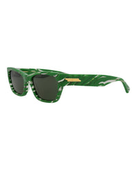 Bottega Veneta Unisex Square/Rectangle Green Green Green Fashion Designer Eyewear