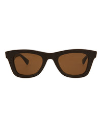 Bottega Veneta Bottega Veneta Unisex Square/Rectangle Brown Brown Brown Fashion Designer Eyewear