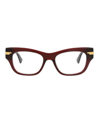 Bottega Veneta Bottega Veneta Womens Cat Eye Burgundy Burgundy Transparent Fashion Designer Eyewear