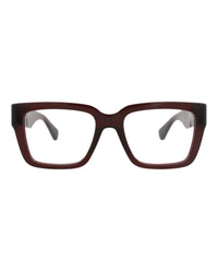 Bottega Veneta Bottega Veneta Womens Square/Rectangle Burgundy Burgundy Transparent Fashion Designer Eyewear