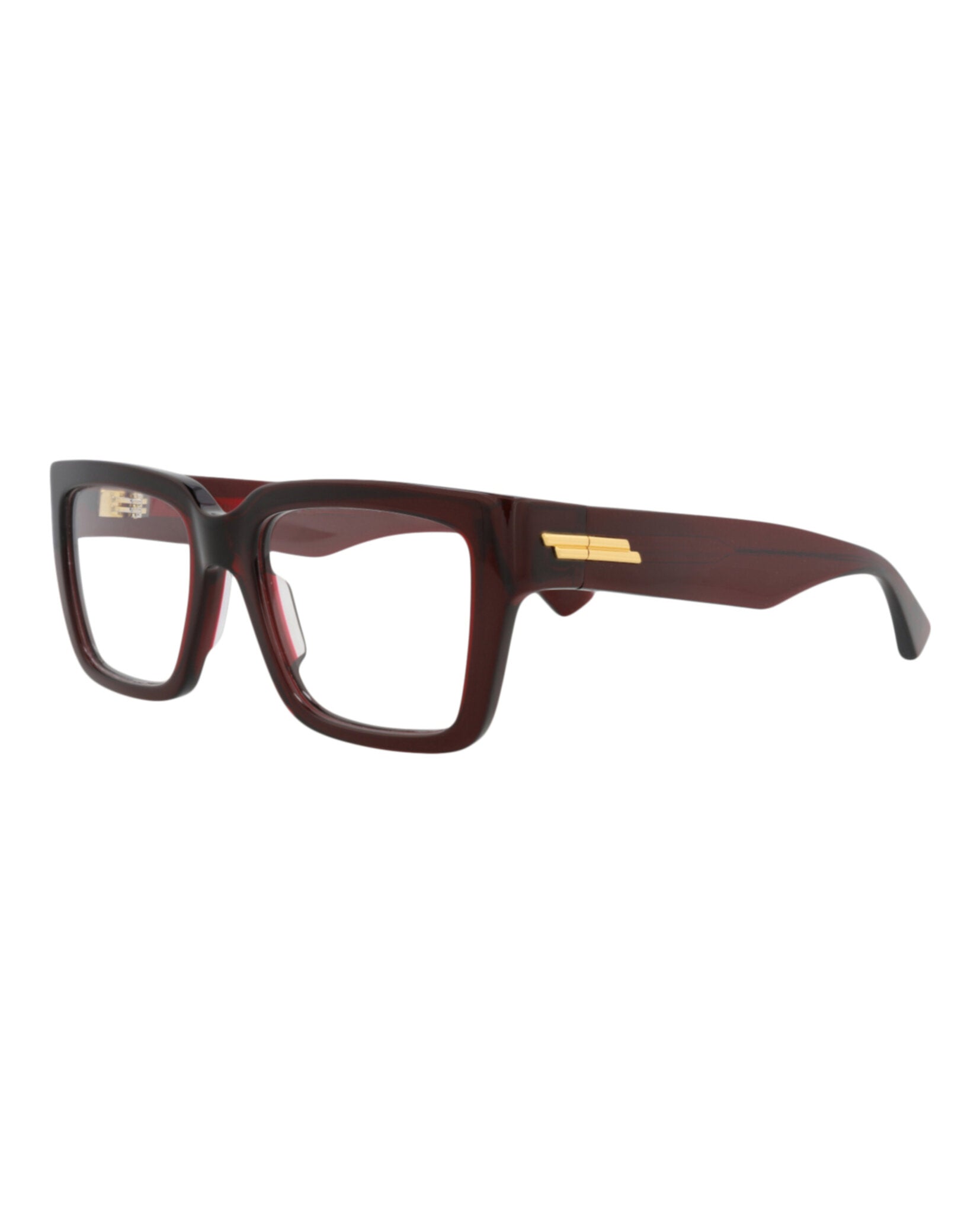 Bottega Veneta Bottega Veneta Womens Square/Rectangle Burgundy Burgundy Transparent Fashion Designer Eyewear